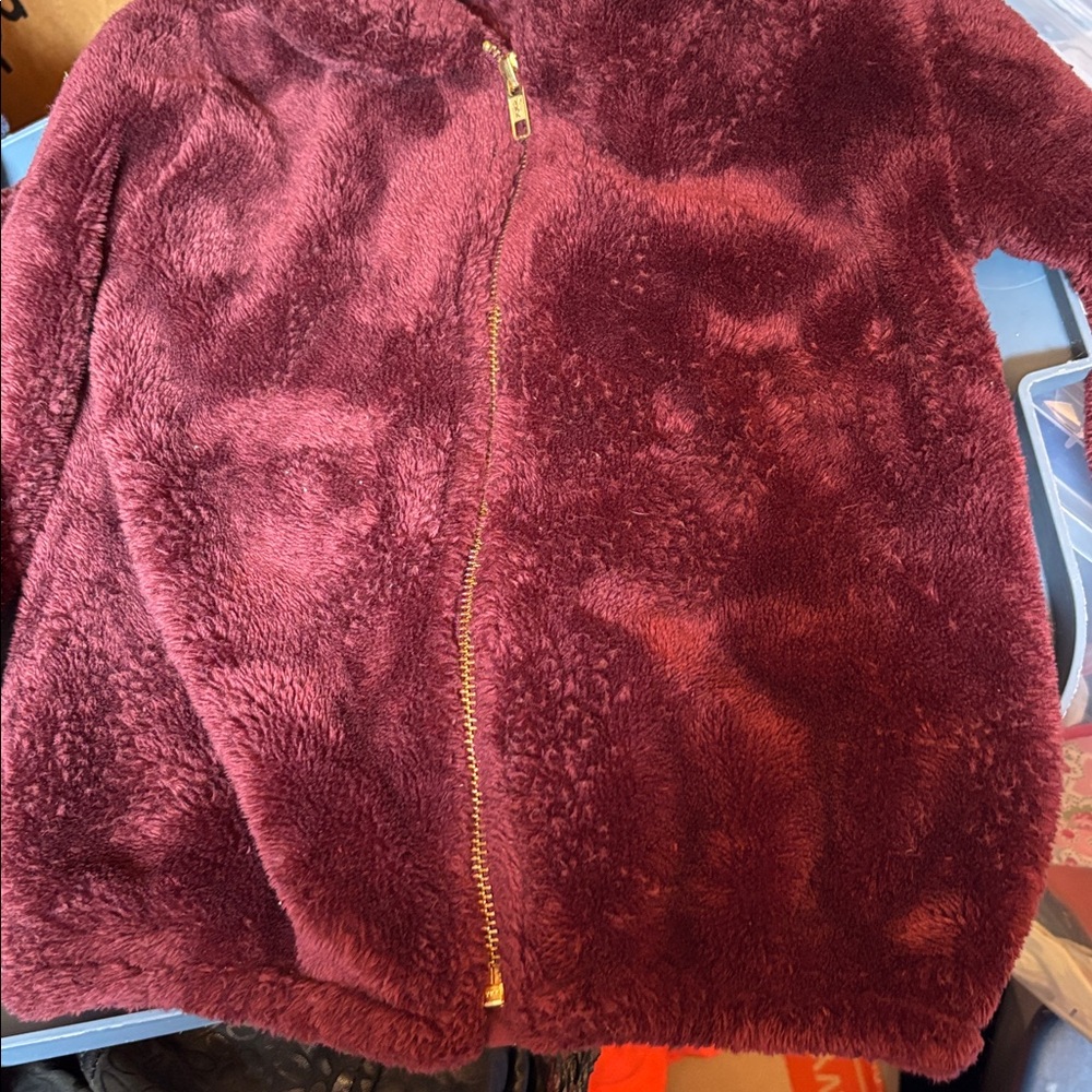 Old Navy Burgundy Fleece Coat girls size 5T